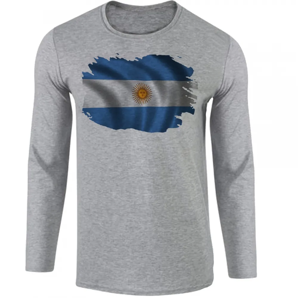 Camiseta manga longa Infantil ou Adulto Argentina america do sul Imagem