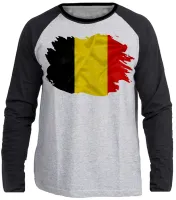 Camiseta manga longa Infantil ou Adulto Bandeira Bélgica europa - Foto 3