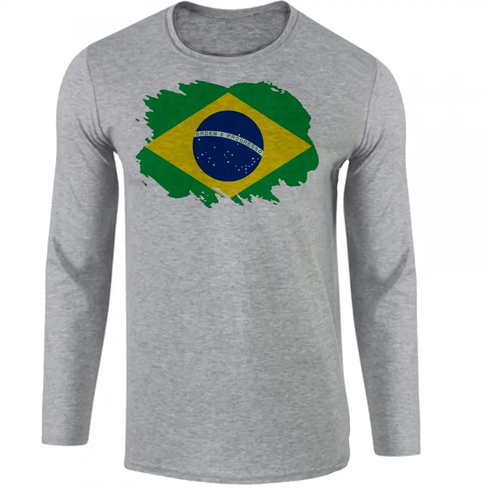 Camiseta manga longa Infantil ou Adulto brasil brasileiro patriota