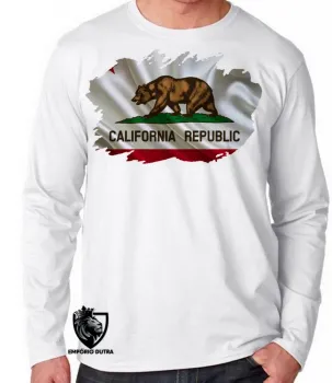 Camiseta manga longa Infantil ou Adulto California estados unidos - Foto 2