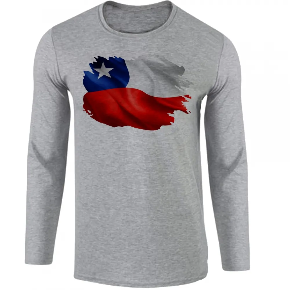 Camiseta manga longa Infantil ou Adulto Chile america latina