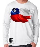 Camiseta manga longa Infantil ou Adulto Chile america latina - Foto 3