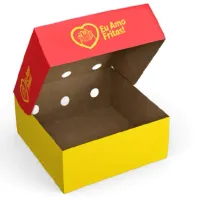 Caixa de Batata Frita P 12x12x6,5cm 300g Para Viagem Impressa C/100 - Foto 2