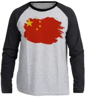 Camiseta manga longa Infantil ou Adulto China asia bandeira - Foto 3