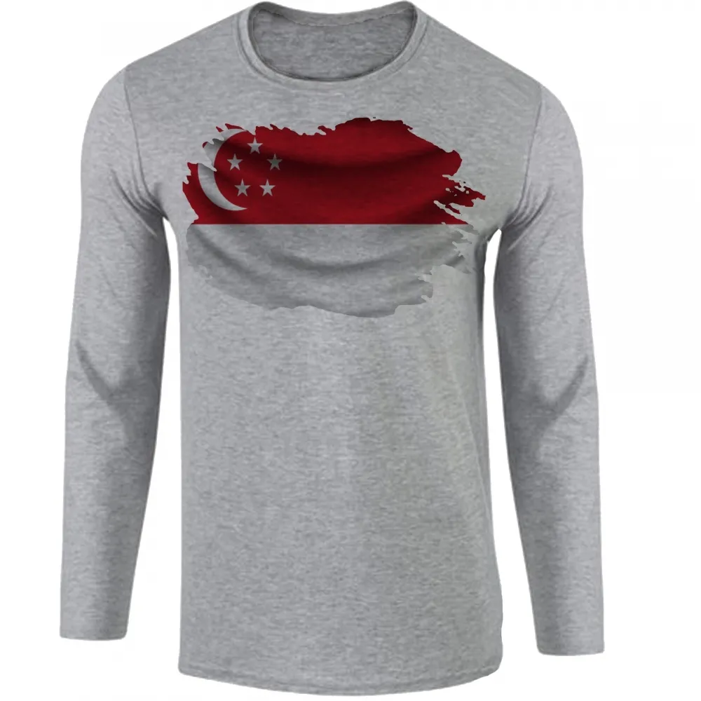 Camiseta manga longa Infantil ou Adulto Cingapura Singapura