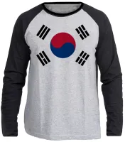 Camiseta manga longa Infantil ou Adulto Bandeira Coreia do sul asia - Foto 3
