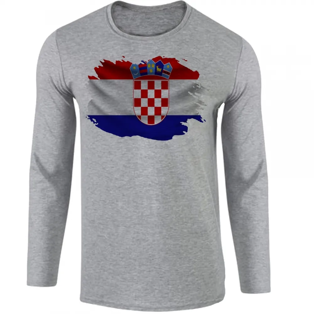 Camiseta manga longa Infantil ou Adulto Bandeira Croacia croatia