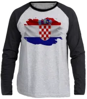 Camiseta manga longa Infantil ou Adulto Bandeira Croacia croatia - Foto 3