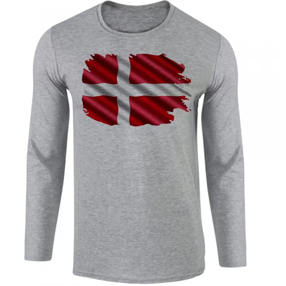 Camiseta manga longa Infantil ou Adulto Dinamarca europa Imagem