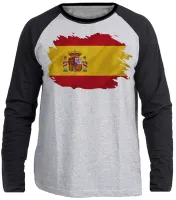 Camiseta manga longa Infantil ou Adulto Bandeira Espanha europa - Foto 3