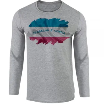 Camiseta manga longa Infantil ou Adulto Bandeira espirito santo