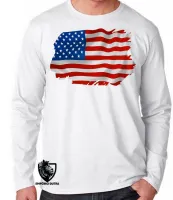 Camiseta manga longa Infantil ou Adulto Estados unidos america - Foto 2