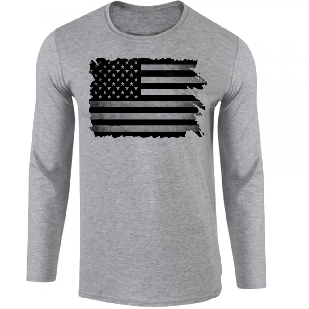 Camiseta manga longa Infantil ou Adulto estados unidos preto black Imagem