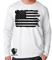 Camiseta manga longa Infantil ou Adulto estados unidos preto black - Foto 2