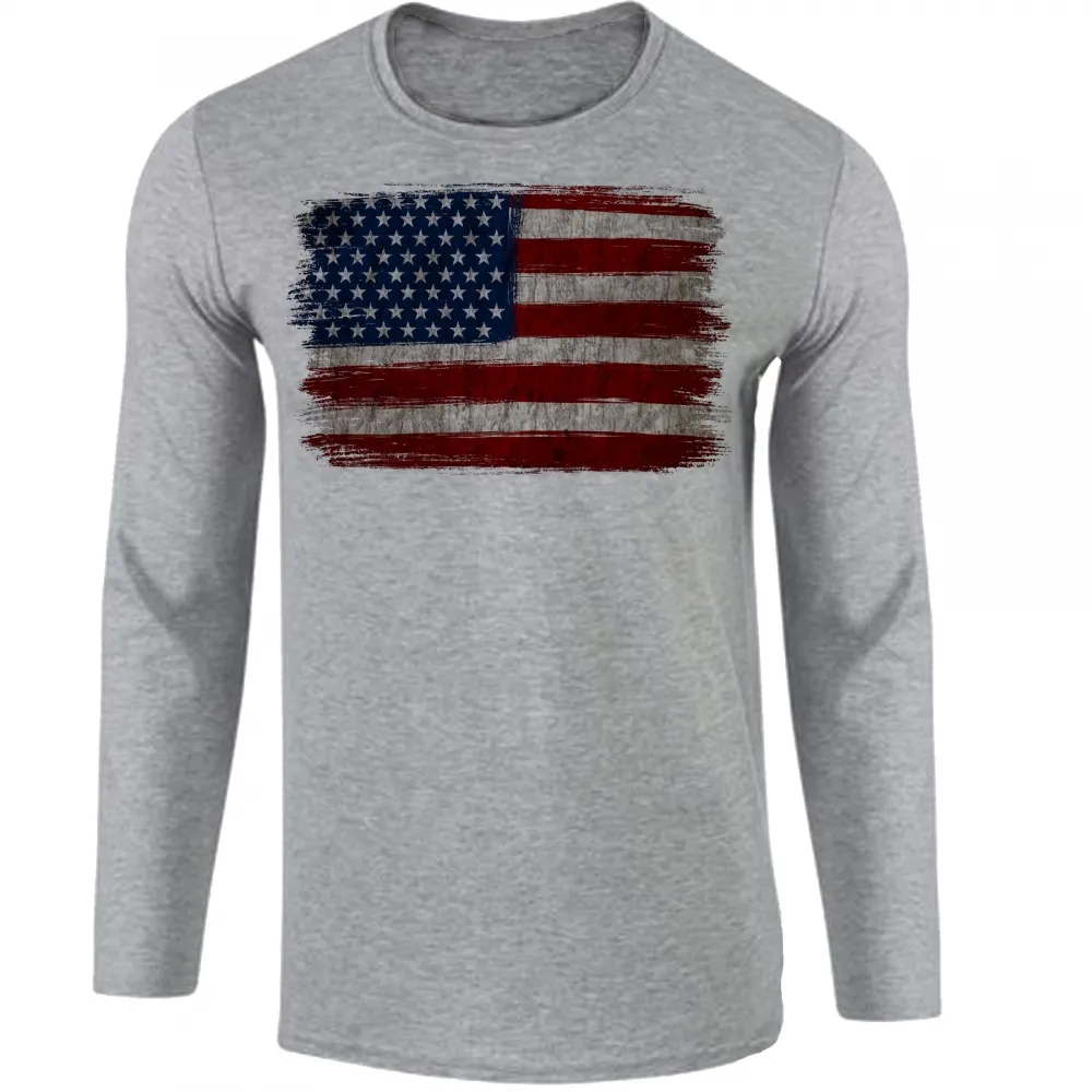 Camiseta manga longa Infantil ou Adulto estados unidos rasgada