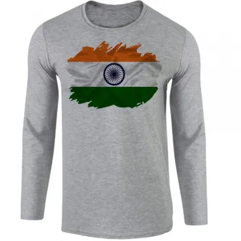 Camiseta manga longa Infantil ou Adulto Bandeira Índia indiano