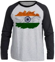 Camiseta manga longa Infantil ou Adulto Bandeira Índia indiano - Foto 3