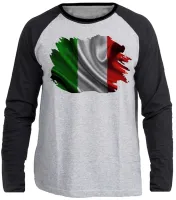 Camiseta manga longa Infantil ou Adulto Itália italiano europa - Foto 3