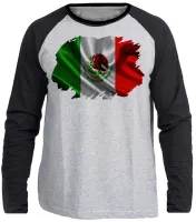 Camiseta manga longa Infantil ou Adulto Mexico mexicano - Foto 3
