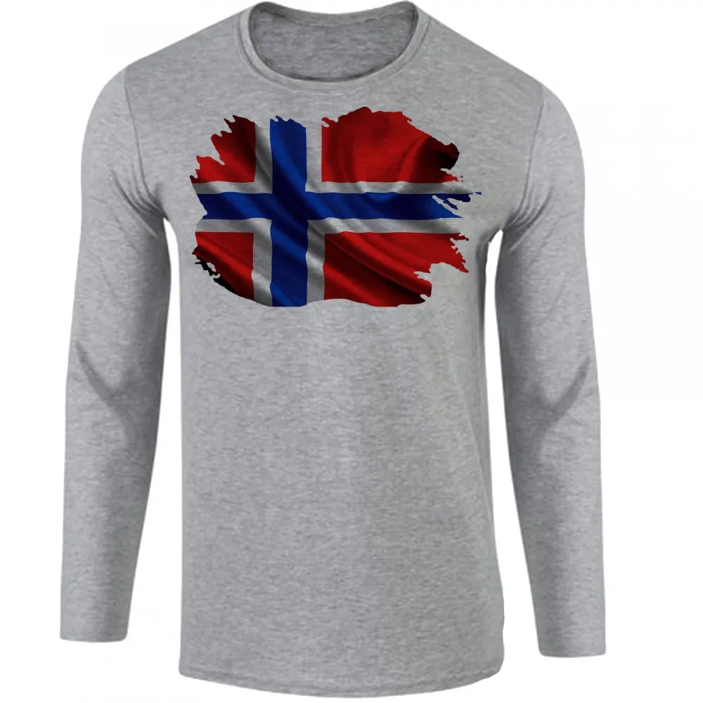 Camiseta manga longa Infantil ou Adulto Noruega escandinavo Imagem