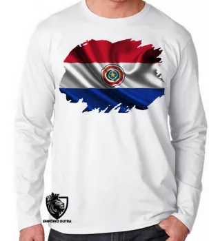 Camiseta manga longa Infantil ou Adulto Paraguai america - Foto 2