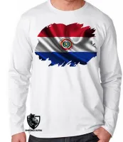 Camiseta manga longa Infantil ou Adulto Paraguai america - Foto 2