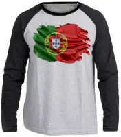 Camiseta manga longa Infantil ou Adulto Portugal Bandeira - Foto 3