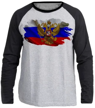 Camiseta manga longa Infantil ou Adulto Russia russo - Foto 2