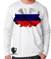 Camiseta manga longa Infantil ou Adulto Russia russo - Foto 3