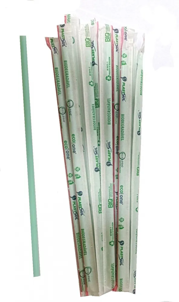 Canudo Biodegradável  Longo 24X5mm PlastSul Granel C/3000un