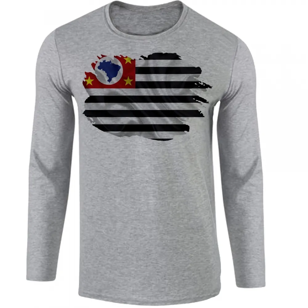 Camiseta manga longa Infantil ou Adulto são paulo Estado