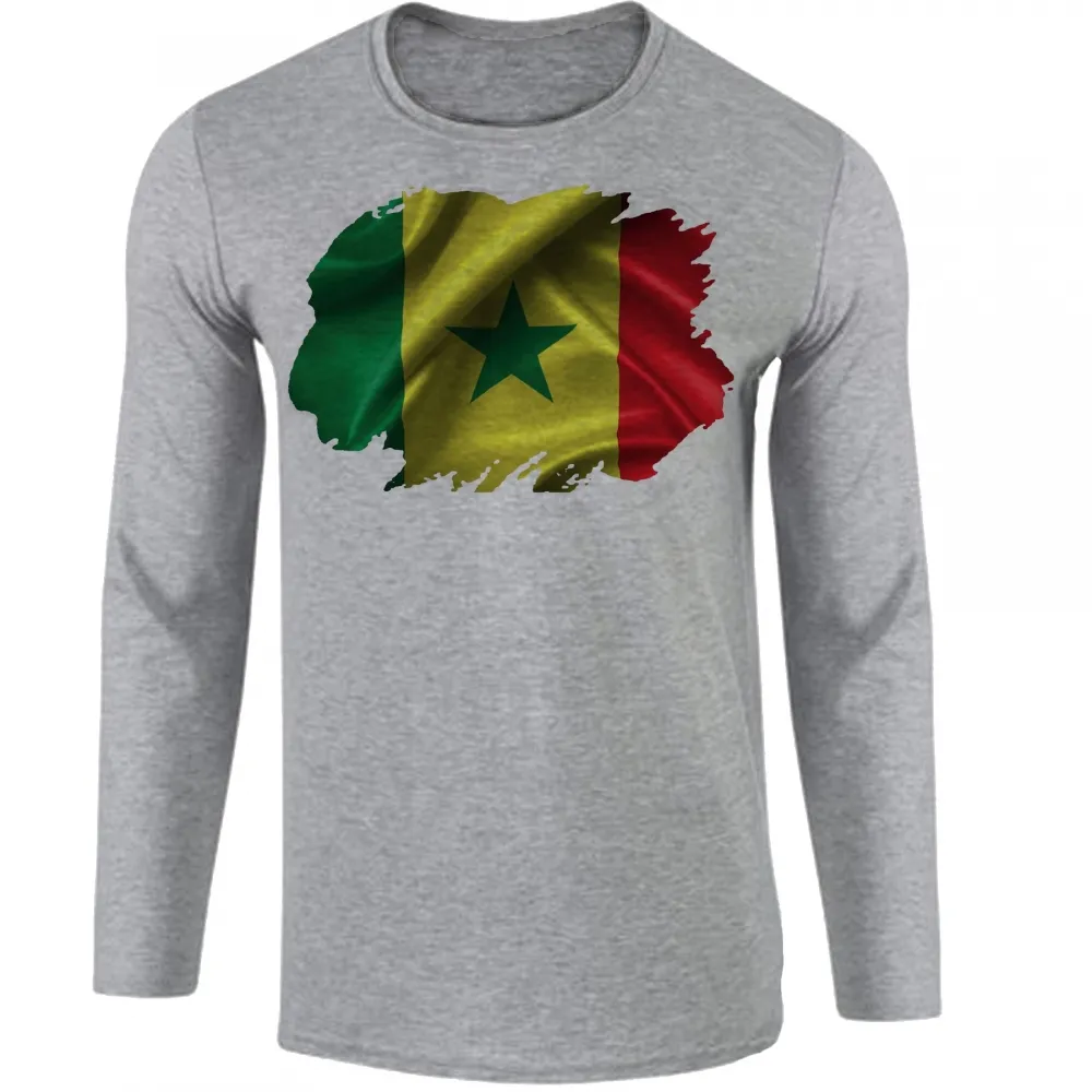 Camiseta manga longa Infantil ou Adulto Senegal africa Imagem