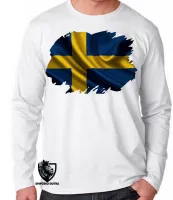 Camiseta manga longa Infantil ou Adulto Suécia europa - Foto 2