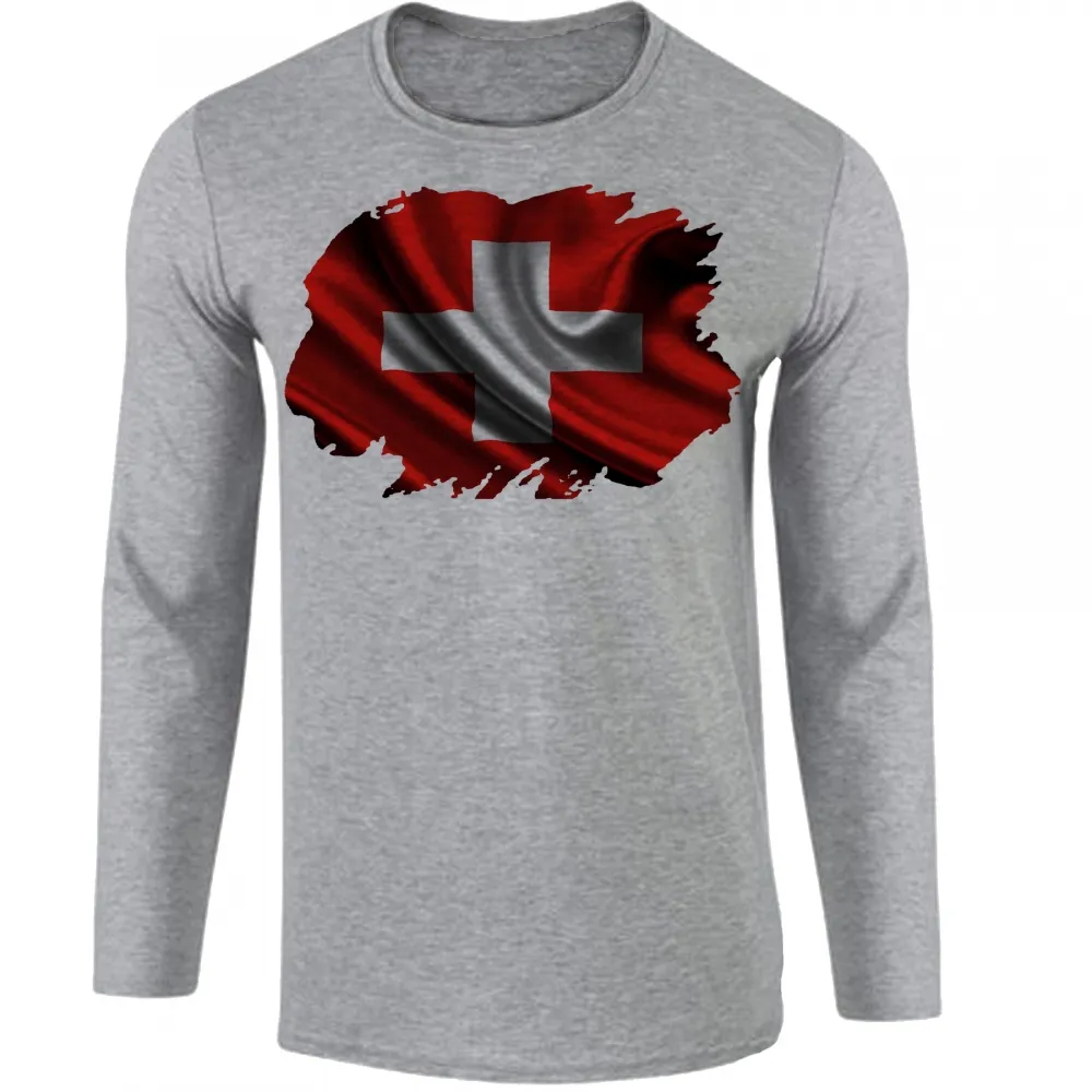 Camiseta manga longa Infantil ou Adulto Suíça europa pais