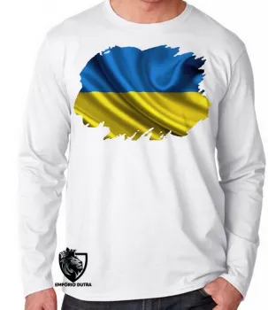 Camiseta manga longa Infantil ou Adulto Ucrânia europa - Foto 2