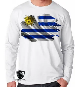 Camiseta manga longa Infantil ou Adulto Uruguai america - Foto 2