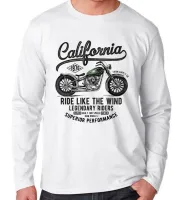 Camiseta manga longa Infantil ou Adulto Califórnia moto harley davidson - Foto 3