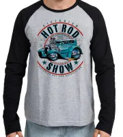 Camiseta manga longa Infantil ou Adulto Carro antigo hot rod v8 muscle - Foto 3