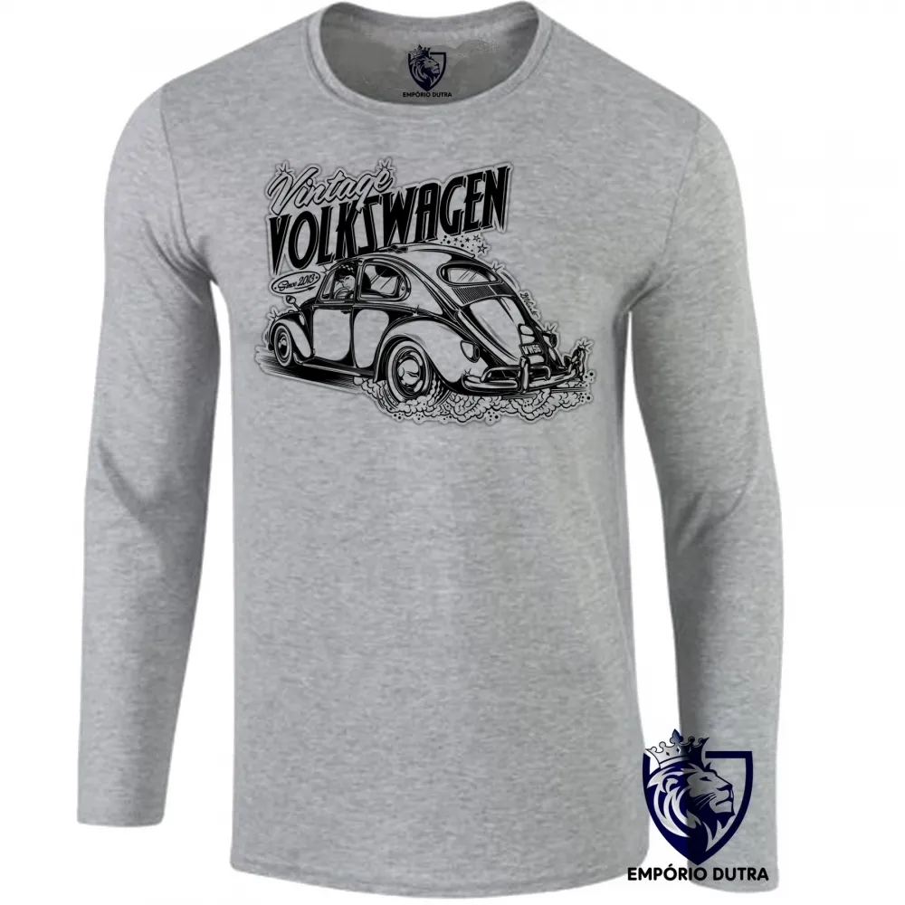 Camiseta manga longa Infantil ou Adulto Fusca carro volkswagen vintage
