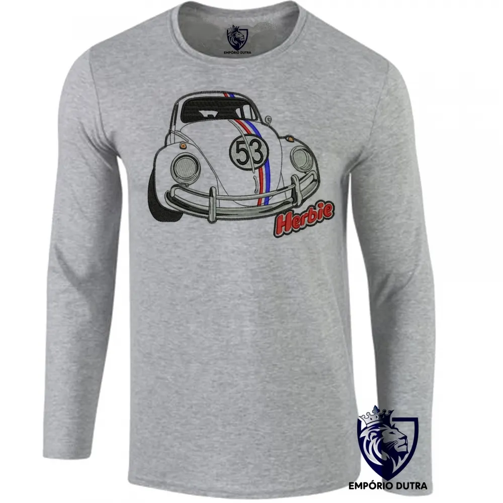 Camiseta manga longa Infantil ou Adulto Herby fusca volkswagen herbie