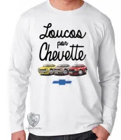 Camiseta manga longa Infantil ou Adulto Loucos por Chevette carro GM chevrolet - Foto 3