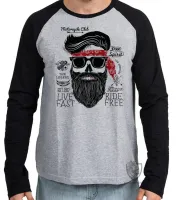 Camiseta manga longa Infantil ou Adulto Moto cycle Club Free spirit harley davidson - Foto 3