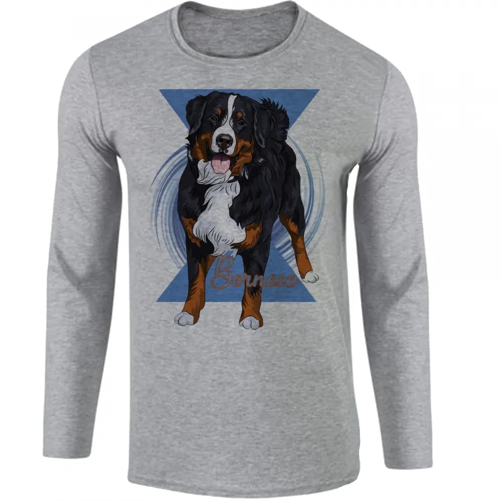 Camiseta manga longa Infantil ou Adulto Bernese cachorro dog cão