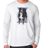 Camiseta manga longa Infantil ou Adulto Bernese cachorro dog cão - Foto 2