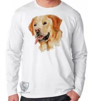 Camiseta manga longa Infantil ou Adulto cachorro cão dog labrador caramelo - Foto 2