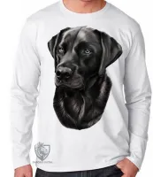 Camiseta manga longa Infantil ou Adulto cachorro cão dog labrador preto raça - Foto 3