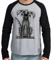 Camiseta manga longa Infantil ou Adulto cachorro cão dog vira lata cusco cachorrinho - Foto 3