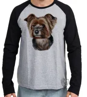 Camiseta manga longa Infantil ou Adulto cachorro cão dog Yorkshire terrier raça - Foto 3