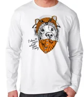 Camiseta manga longa Infantil ou Adulto Cachorro I dont care what you say - Foto 3