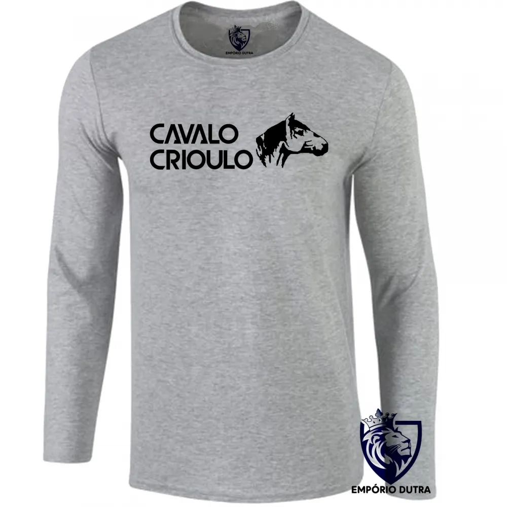 Camiseta manga longa Infantil ou Adulto cavalo Crioulo rio grande do sul gaucho